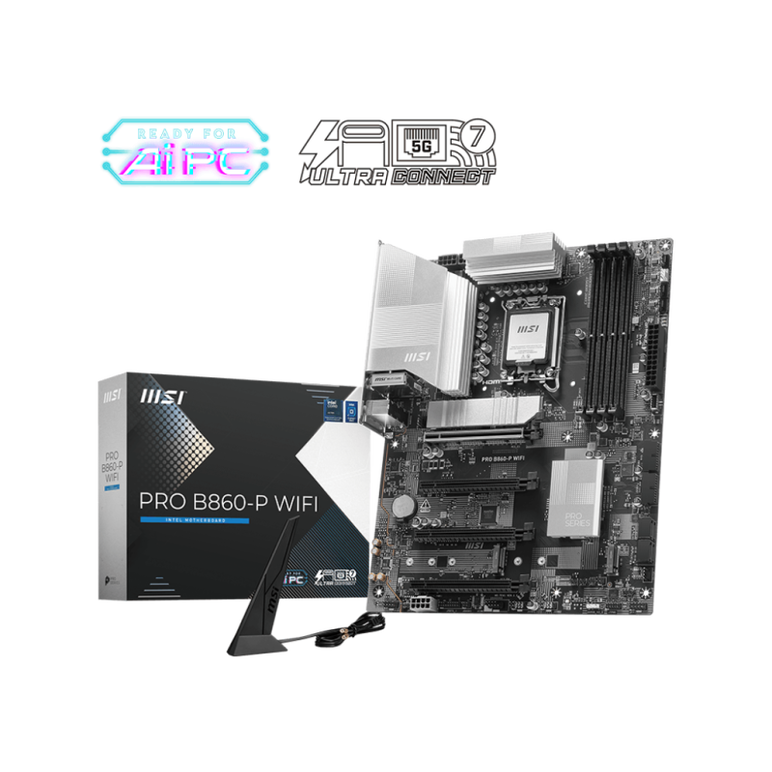 Placa de baza msi b860-p wifi lga1851, 4x ddr5, 1x hdmi 1x dp 1x type-c, 4x pcie x16, 3x m.2, 4x sata 6gb/s, atx,  Placi de baza | electropc.ro