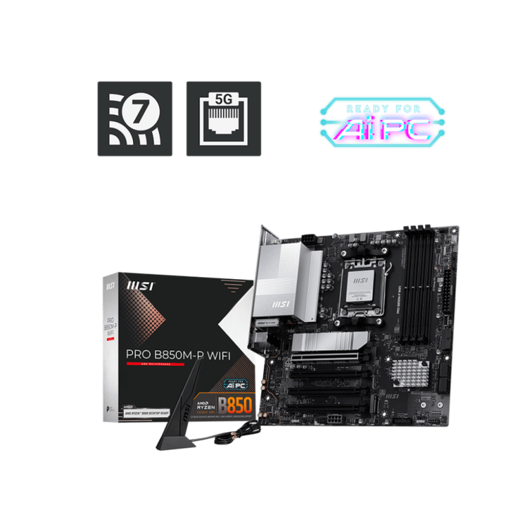 Placa de baza msi pro b850m-p wifi am5, 4x ddr5, 1x hdmi 1x dp, 4x pcie 5.0 x16, 3x m.2, 4x sata 6gb/s, matx,  Placi de baza | electropc.ro