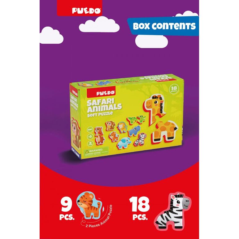 Puzzle din spuma eva,  animalele din safari, puedo,  Puzzle | electropc.ro