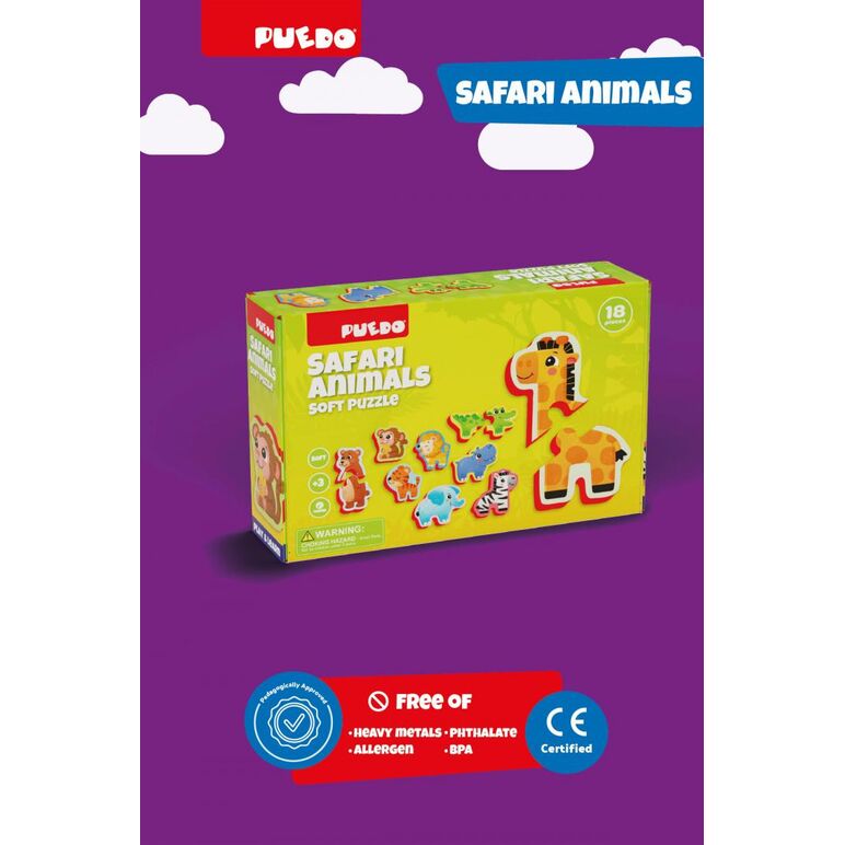 Puzzle din spuma eva,  animalele din safari, puedo,  Puzzle | electropc.ro