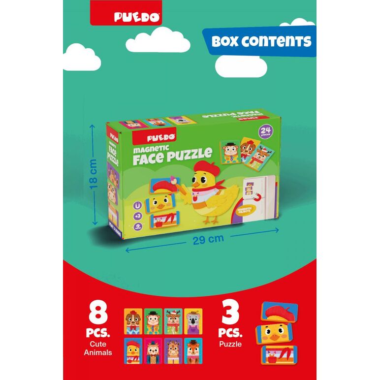 Puzzle magnetic din spuma eva cu feȚe, puedo,  Puzzle | electropc.ro