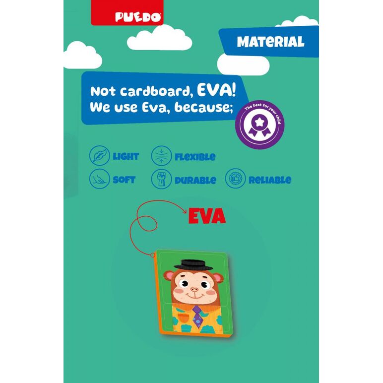 Puzzle magnetic din spuma eva cu feȚe, puedo,  Puzzle | electropc.ro