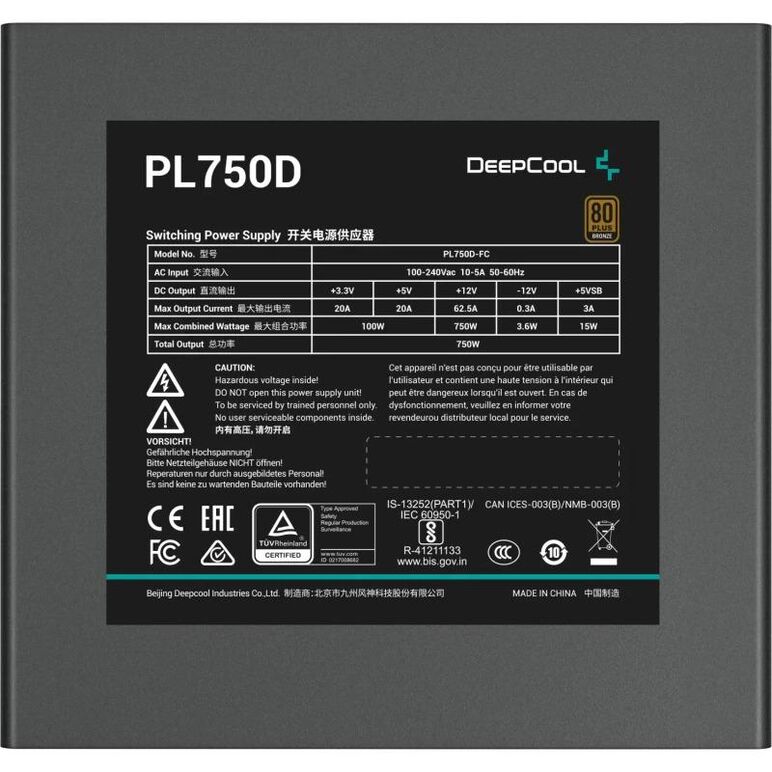 Sursa deepcool pl750d v2 750w 80 plus bronze,  Surse PC | electropc.ro