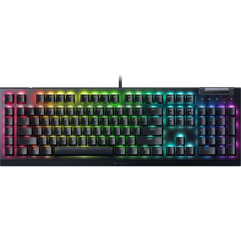 Tastatura mecanica gaming blackwidow v4 x (yellow switch), layout us, taste abs, layout us, cu 6 butoane customizabile, negru,  Tastaturi | electropc.ro