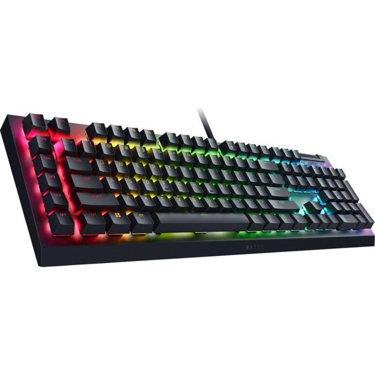 Tastatura mecanica gaming blackwidow v4 x (yellow switch), layout us, taste abs, layout us, cu 6 butoane customizabile, negru,  Tastaturi | electropc.ro