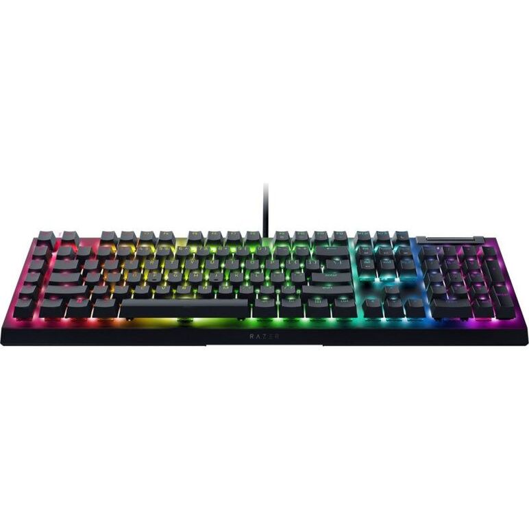 Tastatura mecanica gaming blackwidow v4 x (yellow switch), layout us, taste abs, layout us, cu 6 butoane customizabile, negru,  Tastaturi | electropc.ro