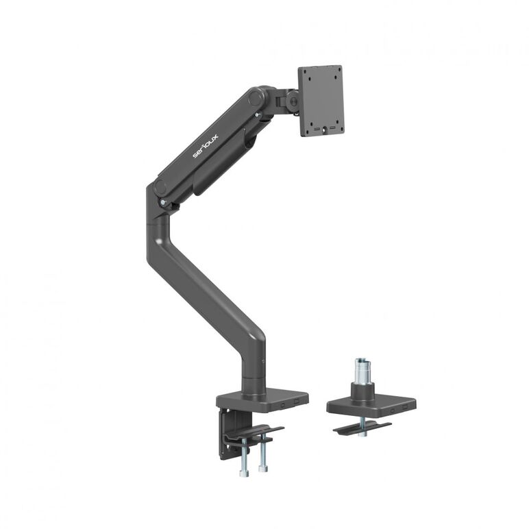 Brat monitor serioux fit screen size 17"-49" weight capacity (per screen) 2~20kg vesa compatible 75x75,100x100 tilt range +50°~-20° swivel range +90°~-90°,  Suporturi TV & Monitor | electropc.ro