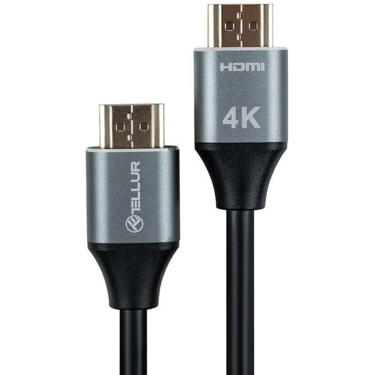 Cablu tellur high speed hdmi 2.0 4k, viteza 18gbps, plug-plug, tata- tata, lungime cablu 1.5m, negru,  Cabluri periferice | electropc.ro