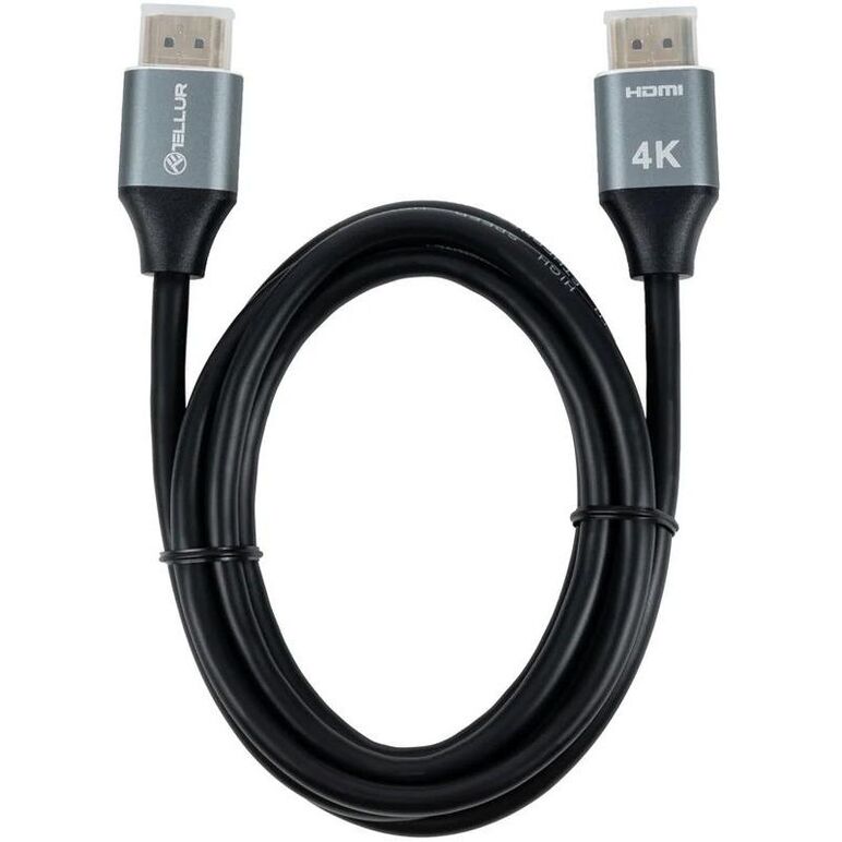Cablu tellur high speed hdmi 2.0 4k, viteza 18gbps, plug-plug, tata- tata, lungime cablu 1.5m, negru,  Cabluri periferice | electropc.ro