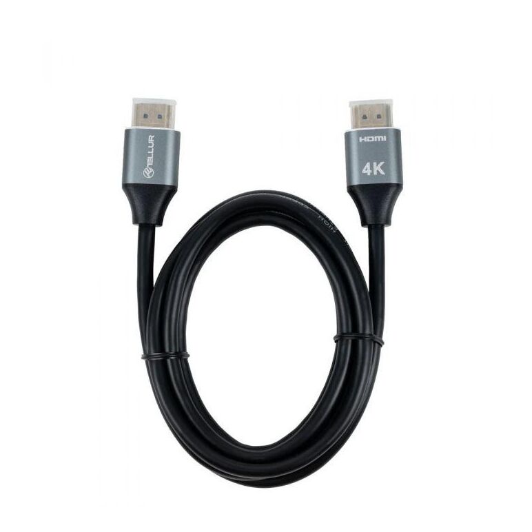 Cablu tellur high speed hdmi 2.0 4k, viteza 18gbps, plug-plug, tata- tata, lungime cablu 3m, negru,  Cabluri periferice | electropc.ro