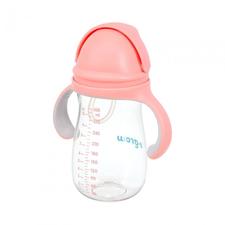 Cana cu pai tritan, roz, 300ml, u-grow,  Cani & Pahare & Accesorii Bebe | electropc.ro