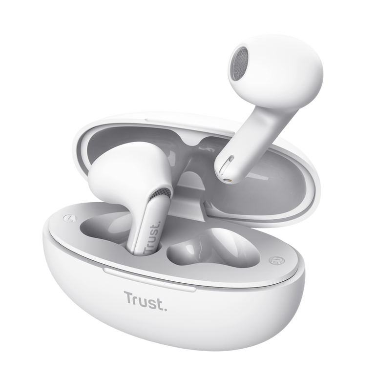 Casti trust yavi wireless, tws, bluetooth, interfata usb-c, frecventa de raspuns 20 hz - 20.000 hz, alb,  Casti audio | electropc.ro