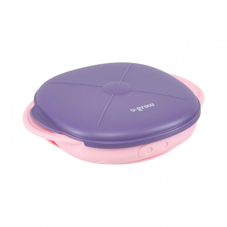 Farfurie silicon cu capac , mov, u-grow,  Articole hranire bebelusi | electropc.ro