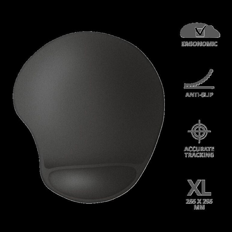 Mouse pad trust bigfoot xl, cu gel pad, negru,  Mousepad | electropc.ro