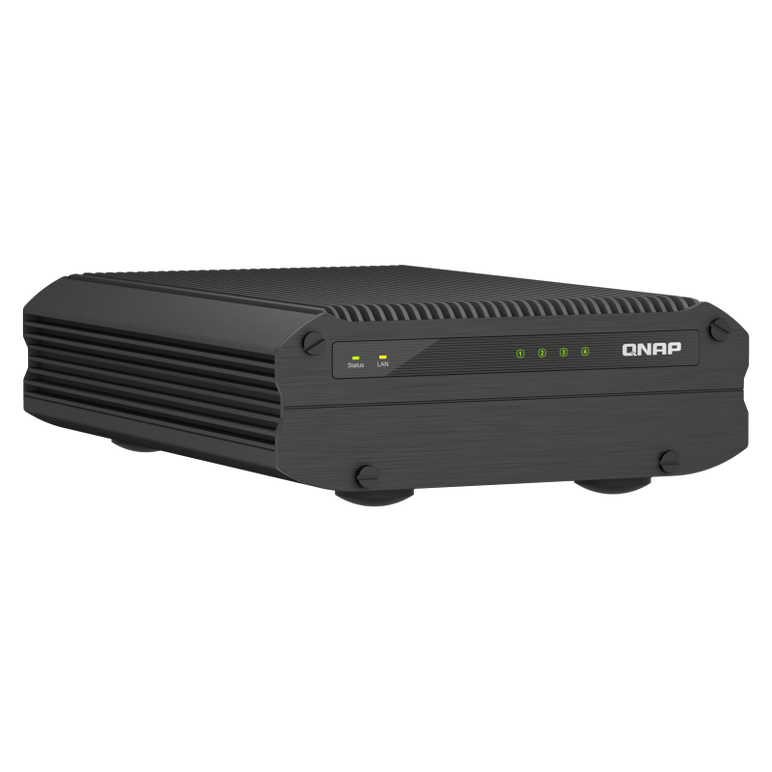 Nas qnap i410x 4-bay, cpu intel® atom® x6425e 4-core/4-thread processor, ram onboard 8gb (not expandable), 2.5" sata ssd 6gbps hdd (neincluse), lan: 10 x 2.5gbe, desktop, adapter, garantie 3 ani,  NAS | electropc.ro