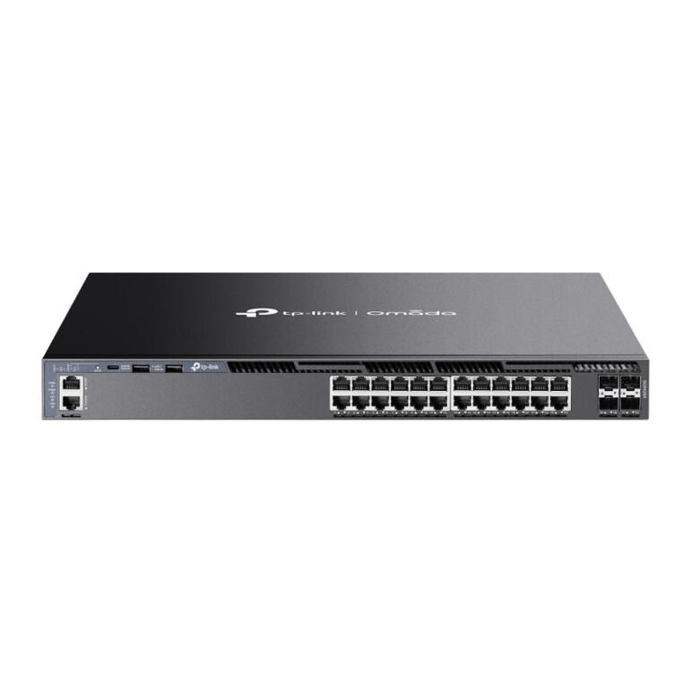 Omada 24-port gigabit stackable l3 managed switch with 4 10ge sfp+ slots port: 24× gigabit rj45 ports, 4× 10g sfp+ slots, rj45/type c usb console port, management port, 2× usb2.0 ports spec: 1u 19-inch rack-mountable steel case feature: integration with o,  Switch-uri | electropc.ro
