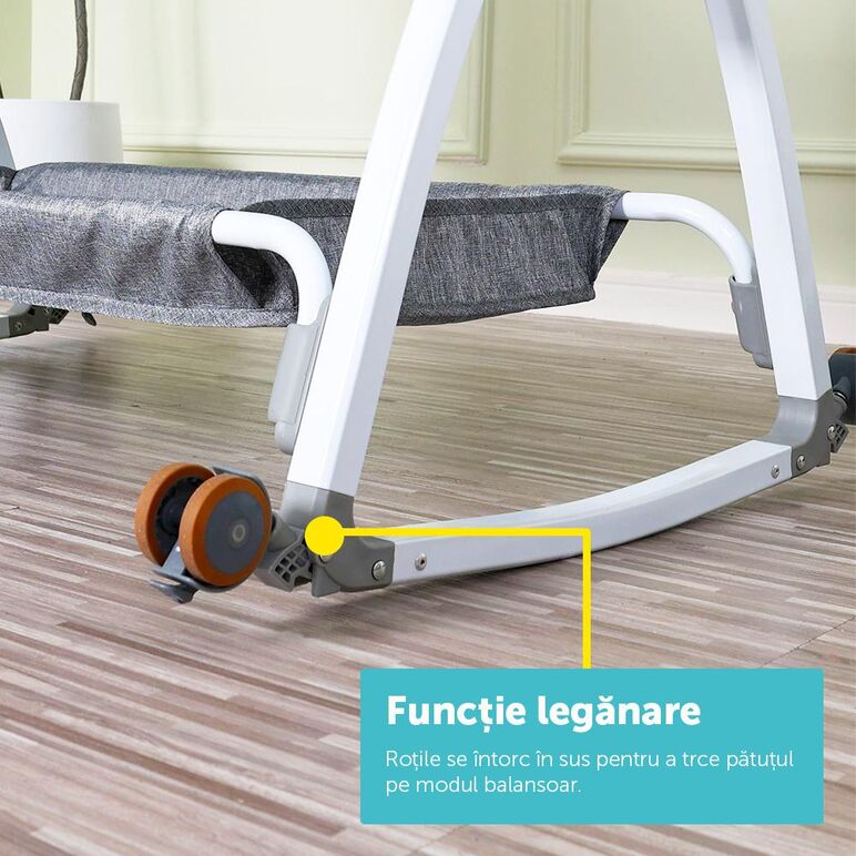 Patut 2 in 1 co-sleeper cu functie de leagan, u-grow,  Mobilier camera copii | electropc.ro