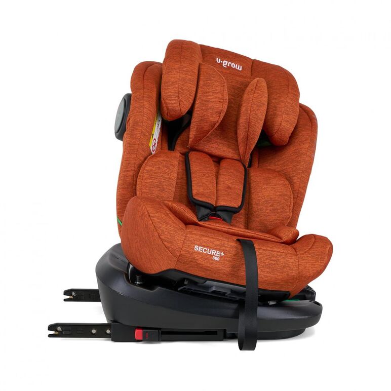 Scaun auto u-grow secure+ 40-150 cm ,360 grade ,  4 pozitii de ajustare pe spate , 10 pozitii de ajustare a tetierei pe inaltime, golden cognac, u-grow,  Scaune auto copii | electropc.ro