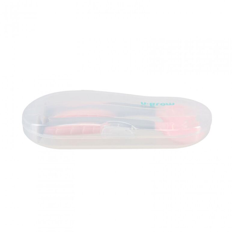 Set lingurita si furculita , roz, u-grow,  Articole hranire bebelusi | electropc.ro