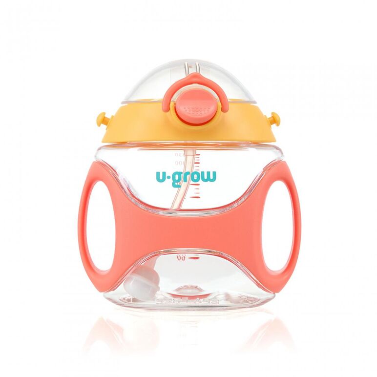 Sticla tritan cu pai si curea , 330 ml , orange, u-grow,  Cani & Pahare & Accesorii Bebe | electropc.ro