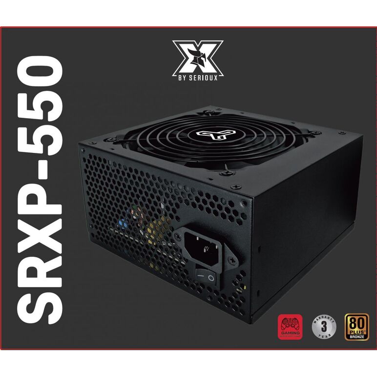 Sursa serioux energy 550w, ventilator 12cm, atx, material metal, cabluri: 20+4-pin, 1x4+4-pin, 2x6+2-pin, negru,  Surse PC | electropc.ro