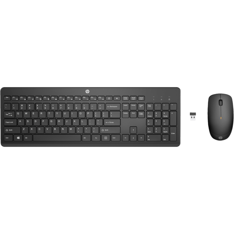 Hp 235 wireless mouse and keyboard combo, culoare: negru, dimensiuni: 44 x 14,62 x 2,76 mm (tastatură); 6,33 x 11,5 x 3,62 cm (mouse), greutate: 0,5 kg (tastatură); 0,06 kg (mouse), garantie 1 an,  Tastaturi | electropc.ro
