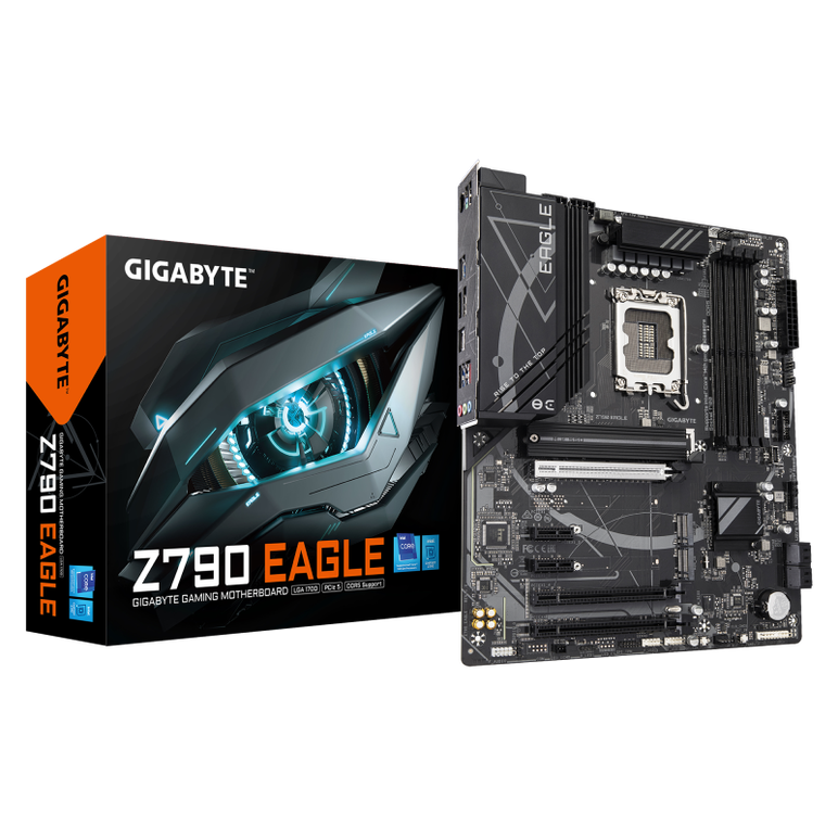 Placa de baza gigabyte z790 eagle lga1700, 4x ddr5, 1x hdmi 1x dp, 1x pcie 5.0 x16 1x pcie 4.0 x16 1x pcie 3.0 x16 2x pcie 3.0 x1, 3x m.2, 4x sata 6gb/s, atx,  Placi de baza | electropc.ro