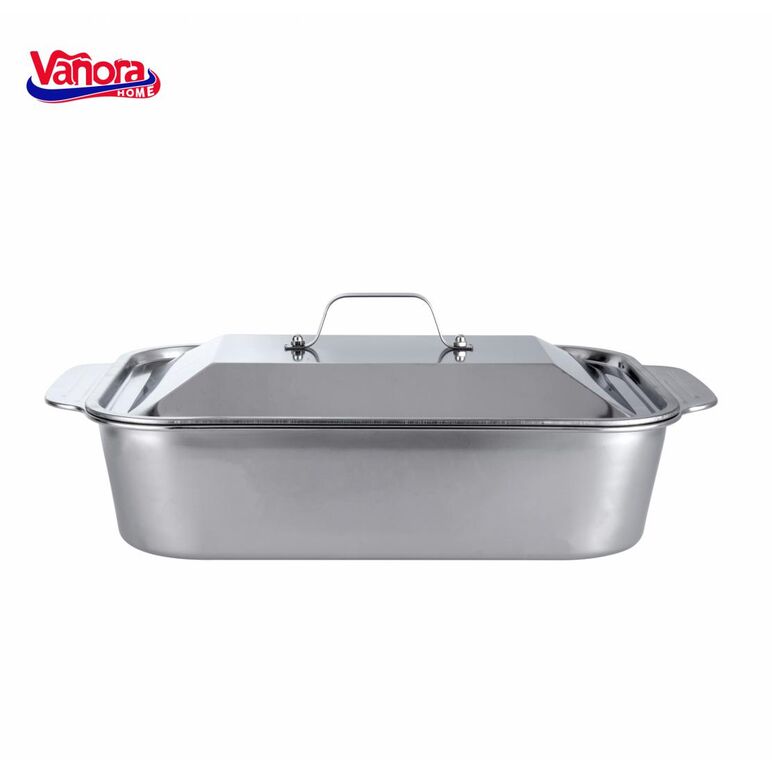 Tava inox cu capac 36.5x22x7 cm, zira, vanora home,  Tavi copt | electropc.ro