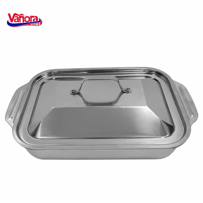 Tava inox cu capac 36.5x22x7 cm, zira, vanora home,  Tavi copt | electropc.ro