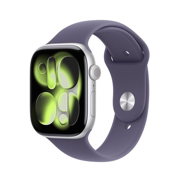 Apple watch series 11 gps 46mm silver aluminium case with purple fog sport band - m/l,  SmartWatch-uri | electropc.ro