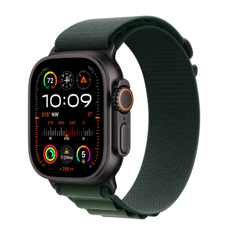 Apple watch ultra 2 gps + cellular 49mm black titanium case with dark green alpine loop - small,  SmartWatch-uri | electropc.ro