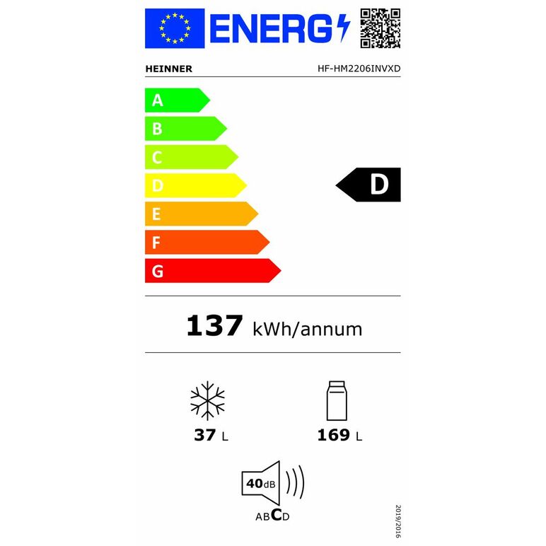 Frigider cu doua usi heinner hf-hm2206invxd,  Frigidere | electropc.ro