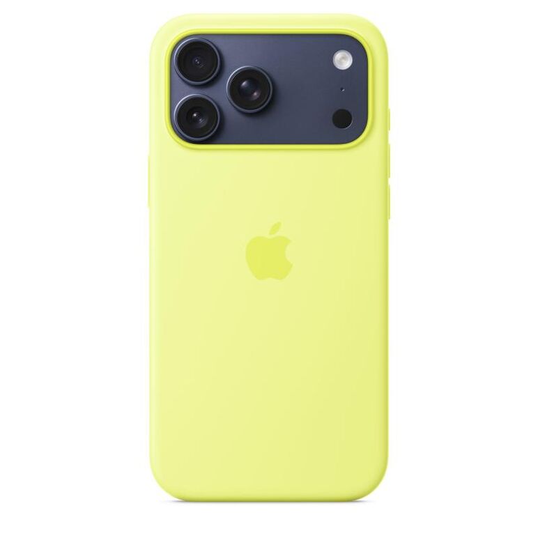 Iphone 17 pro max silicone case with magsafe – neon yellow,  Accesorii | electropc.ro