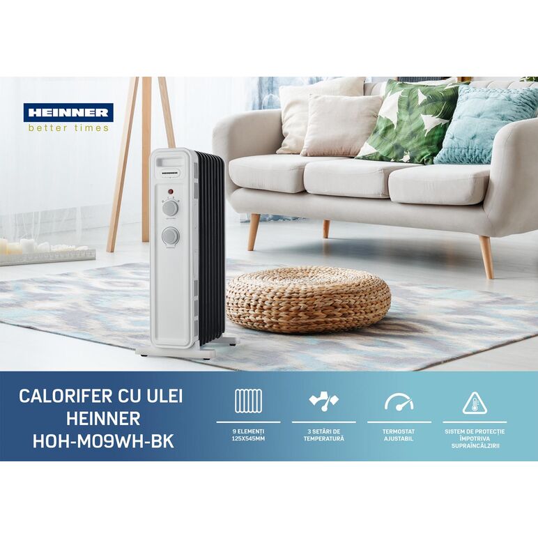 Calorifer cu ulei heinner hoh-m09wh-bk,  Calorifer | electropc.ro