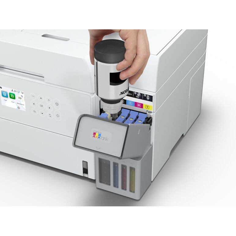 Multifunctional inkjet color epson ecotank ciss l6376, culoare alb, dimensiune a4 (printare,copiere, scanare), printare borderless, viteza 35ppm alb-negru, 23ppm color, rezolutie 4800x1200 dpi, alimentare hartie 250 coli,adf 30 coli, duplex automat ,scann,  Multifunctionale Inkjet | electropc.ro