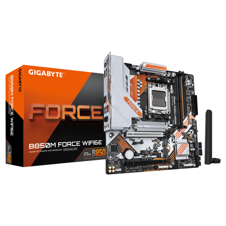 Placa de baza gigabyte b850m force wifi 6e, 2x ddr5, 1x hdmi, 1x dp, 1x pcie x16, 1x pcie 4.0 x16, 3x m.2, 4x sata 6gb/s, matx,  Placi de baza | electropc.ro