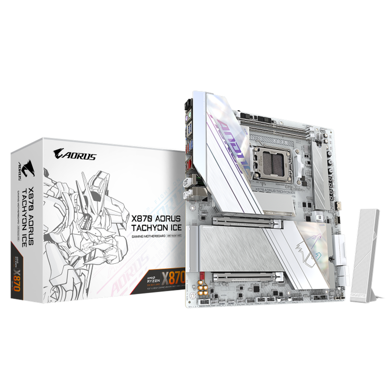Placa de baza gigabyte x870 aorus achyon ice am5, 2x ddr5, 1x usb4, 1x hdmi, 1x front hdmi, 1x pcie x16, 3x m.2, 4x sata 6gb/s, atx,  Placi de baza | electropc.ro