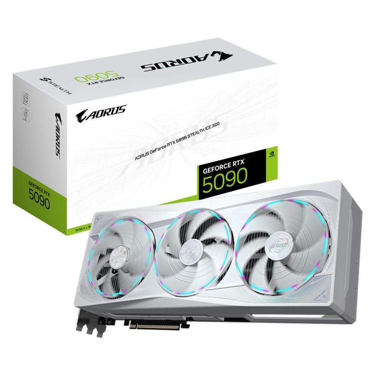 Placa video gigabyte aorus geforce rtx 5090 stealth ice 32gb gddr7 512 bit, pcie 5.0, 3x dp 1x hdmi,  Placi video | electropc.ro