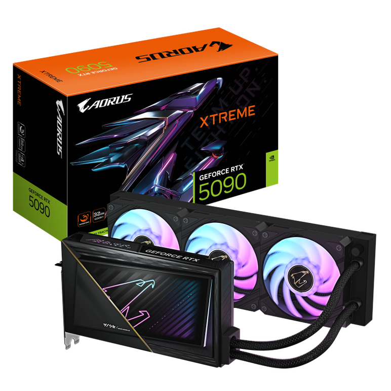 Placa video gigabyte aorus geforce rtx 5090 xtreme waterforce 32gb gddr7 512 bit, pcie 5.0, 3x dp 1x hdmi, 3x 120mm argb,  Placi video | electropc.ro