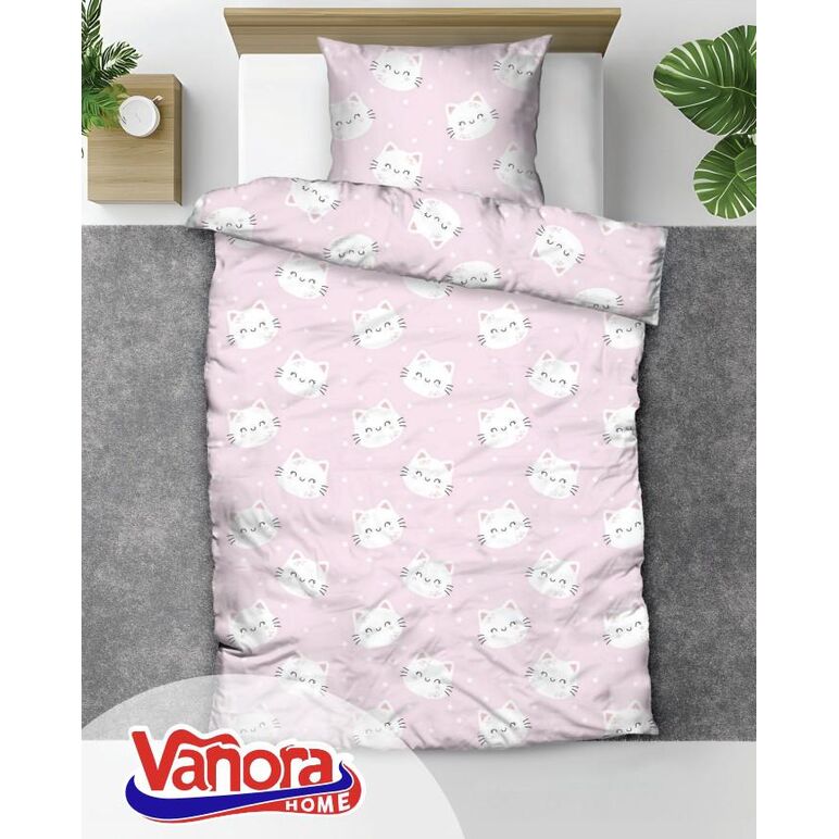 Set de pat single bumbac, 92 gsm, cat,  Lenjerii de pat | electropc.ro
