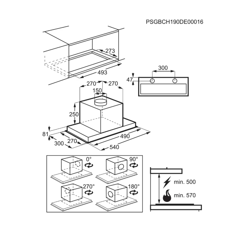 Hota incorporabila electrolux lfg716r, hota caseta; seria 700 sense; 54 cm; conectivitate plita; telecomanda ca si accesoriu ;1 motor; 3 viteze + intensiv; 1 filtru de aluminiu lavabil; control electronic; putere de absorbtie - 700 mc/h; negru mat,  Hote telescopice | electropc.ro