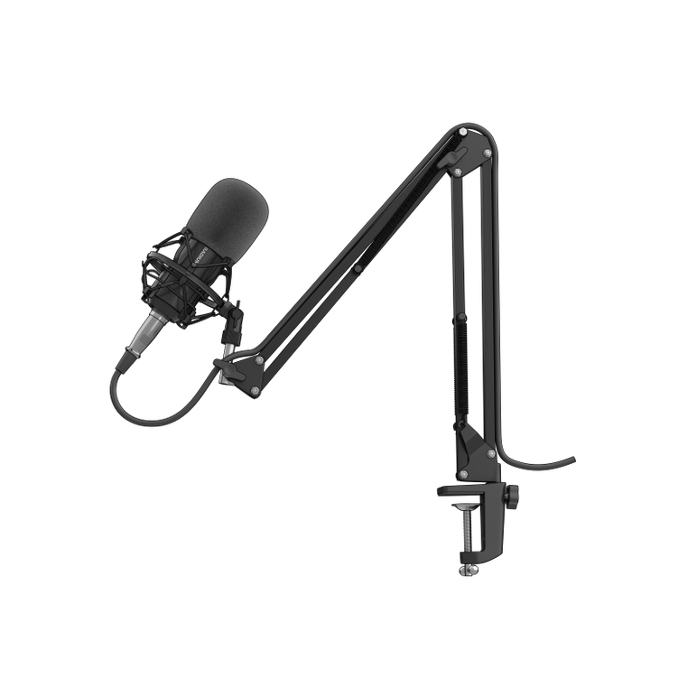 Microfon genesis radium 300 studio xlr, tip electret condenser, model cardioid, suport fix, conectivitate mini jack 3.5 mm, xlr, , raspuns in frecventa 630 - 16000 hz, sensibilitate -38 db, lungime cablu 250 cm, negru,  Microfoane | electropc.ro