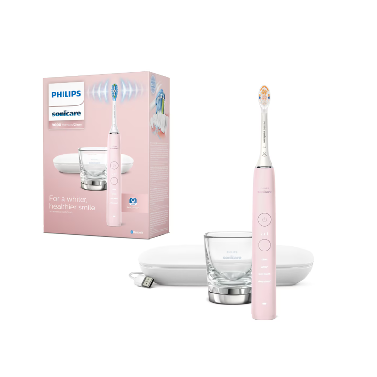 Periuta electrica sonica philips sonicare hx9911/21 diamond clean 9000 hx9911/21, 4 moduri de periere, 3 intensitati, 1 toc de transport cu usb incarcare, 1 pahar, roz,  Periute electrice de dinti | electropc.ro