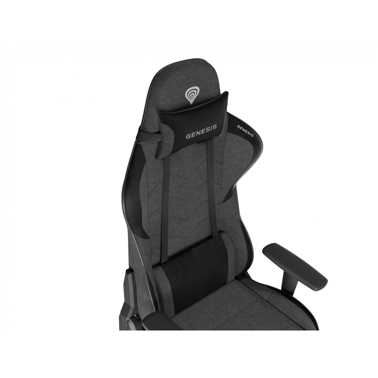 Scaun gaming genesis nitro 550 g2, material synthetic pu + textil, reglabil pe inaltime, greutate maxima suportata 150 kg, inaltime scaun reglabil 46.5 - 53.5 cm, spatar ajustabil 135°, dimensiuni roti 60mm, gri,  Scaune gaming | electropc.ro