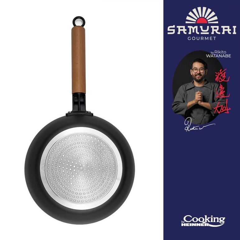 Tigaie wok + capac 24x7.5 cm, rikito watanabe, cooking by heinner,  Tigai si seturi | electropc.ro