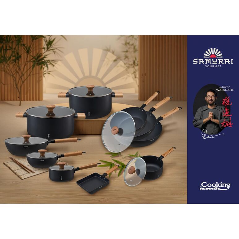 Tigaie wok+capac 20x7 cm,  rikito watanabe, cooking by heinner,  Tigai si seturi | electropc.ro