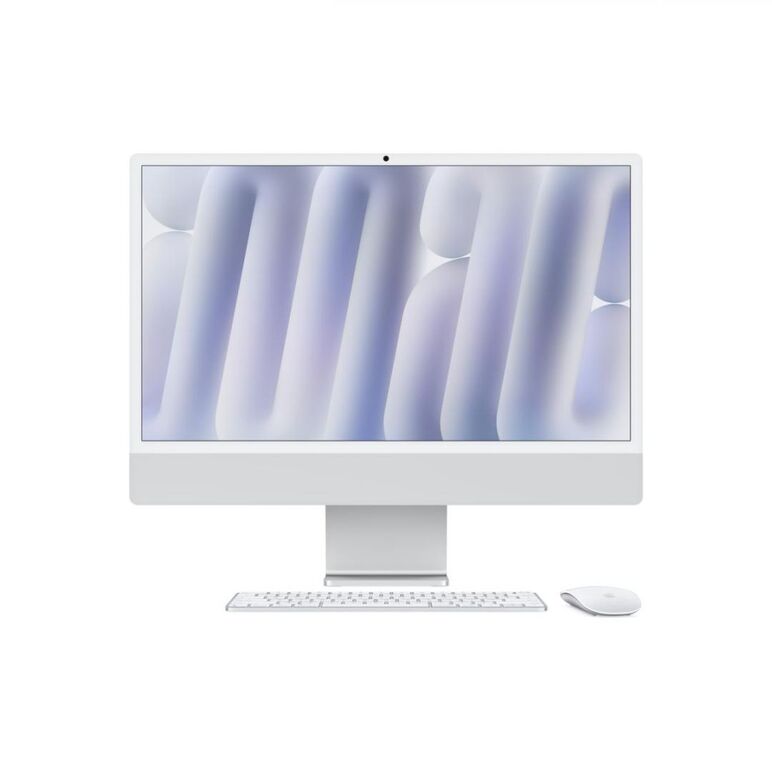 Apple imac 24" retina 4.5k/ apple m4 (cpu 10-core, gpu 10-core, neural engine 16-core)/16gb/256gb - silver - int kb (2024), nano-texture glass,  All in one PC | electropc.ro