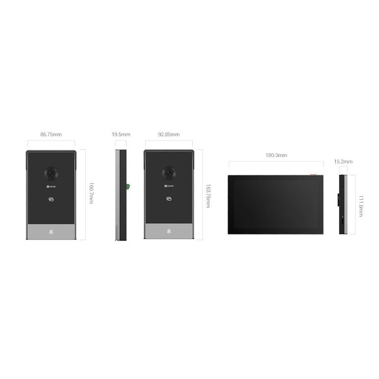 Kit videointerfon smart home  2mp monitor color 7" touch smart rfid unlock supports dual-band wi-fi 6 (2.4 / 5 ghz) two-way talk supports microsd card (up to 512 gb),  Video | electropc.ro
