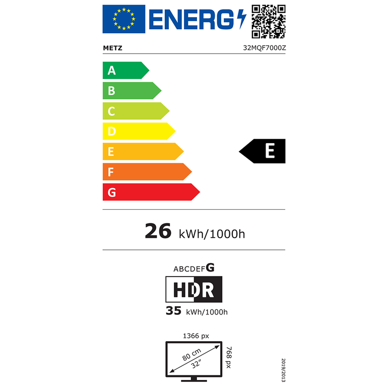 Televizor metz qled 32mqf7000z, 80 cm, smart google tv, hd, clasa e (model 2025),  Televizoare | electropc.ro