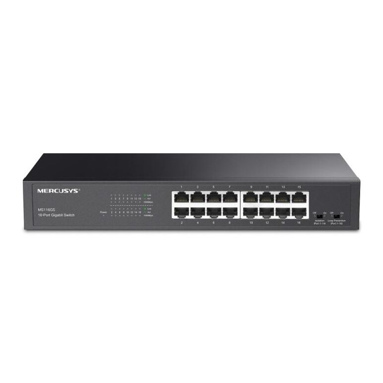 16-port gigabit desktop/rackmount switch, interfata 16×10/100/1000mbps rj45 ports, auto-negotiation, auto mdi/mdix, 32 gbps,  Switch-uri | electropc.ro